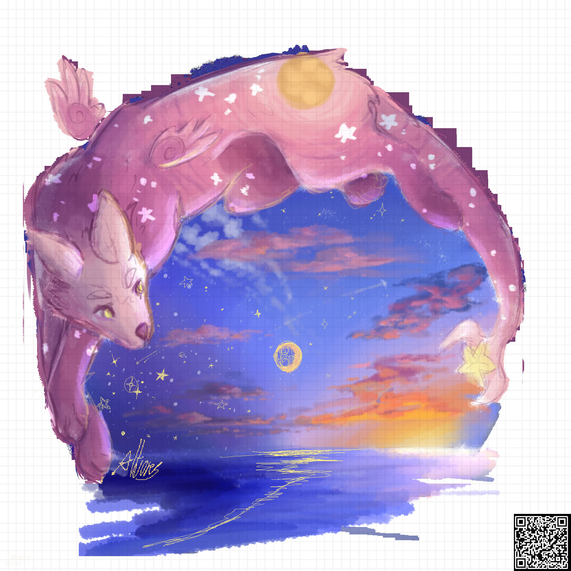 Rendered artwork of an old adoptable character